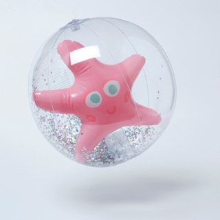 【Sunnylife】陽光海洋選物 - 3D亮片沙灘球(游泳輔具 浮具 游泳訓練 沙灘球 鱷魚亮片 獨角獸亮片 遊戲球)