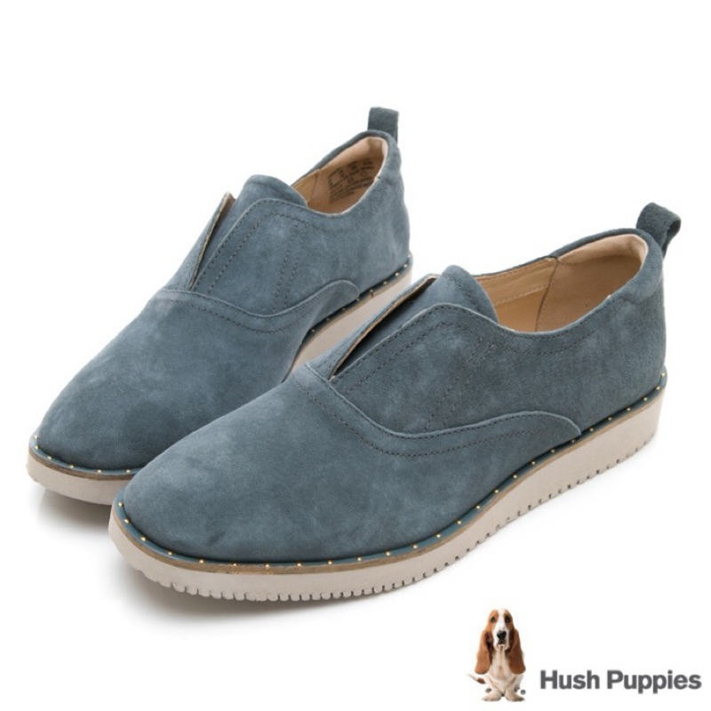 【Hush Puppies】防潑水輕量休閒鞋-藍