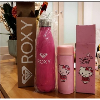 全新 ROXY 桃紅雙層不鏽鋼保溫瓶／Hello Kitty 不鏽鋼保溫瓶