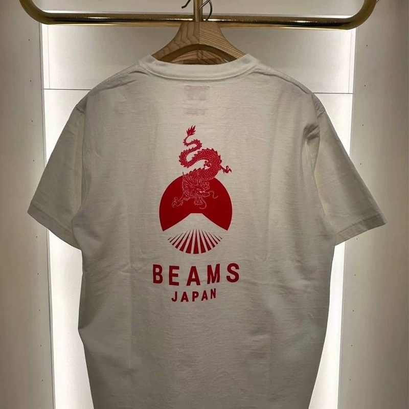 Beams Japan 龍年 短袖 T恤 上衣 白色 休閒 日系寬鬆