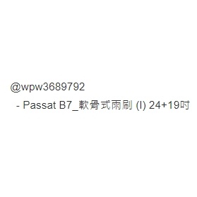 @wpw3689792_Passat B7_軟骨式雨刷 (I) 24+19吋