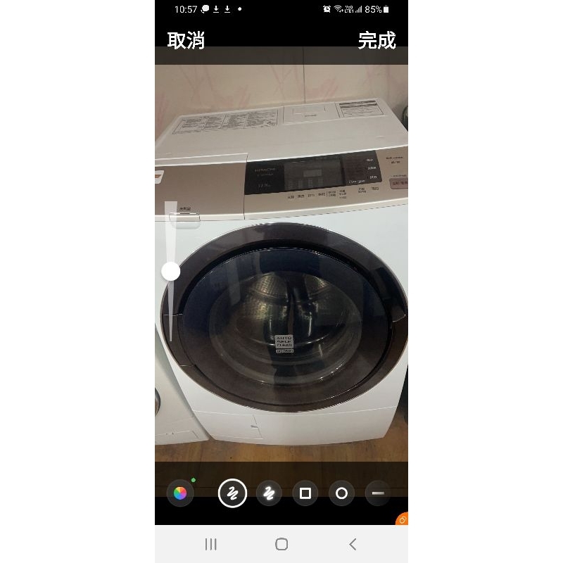 日本原裝，2018年～二手中古日立11公斤變頻滾筒洗脫烘洗衣機，型號SF-SD2100A，2018年，保固3個月