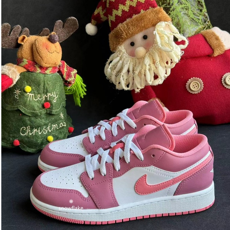 Nike Αir Jordan 1 板鞋 粉白 復古籃球鞋 草莓粉 休閒鞋 553560-616