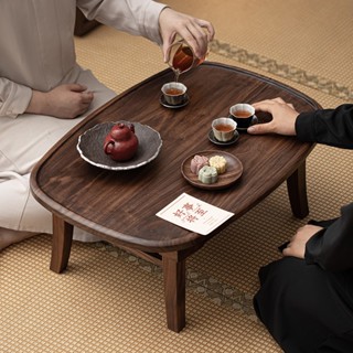 和室桌日式 胡桃木飄窗桌 日式折疊小桌子 茶几 炕桌 陽臺榻榻米地臺茶桌 實木矮桌 原木小桌子 小茶几