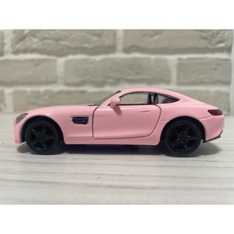 1:36合金模型車 馬珂墶車模 粉色系列 賓士 Mercedes Benz AMG GTS-車門可開