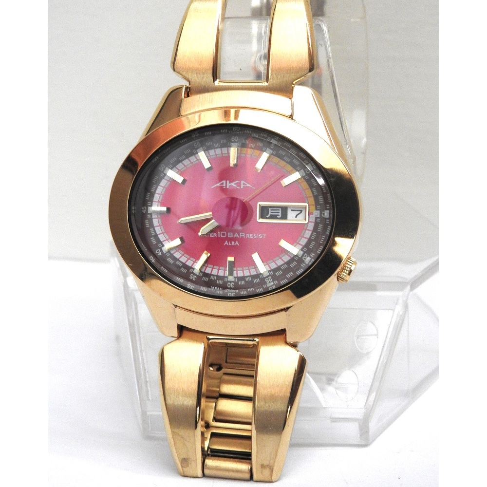 【日本製】🔵SEIKO精工 ALBA  AKA🔵石英錶 電池 手錶 男錶 金色 日期 星期 手飾 飾品 裝飾 復古 流行
