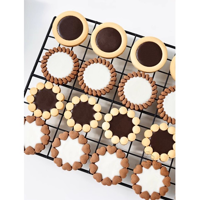 【芳焙】巧克力夾心曲奇餅乾模 夾心餅乾模具 可填塡餡餅乾模 彈簧模 彈簧壓模