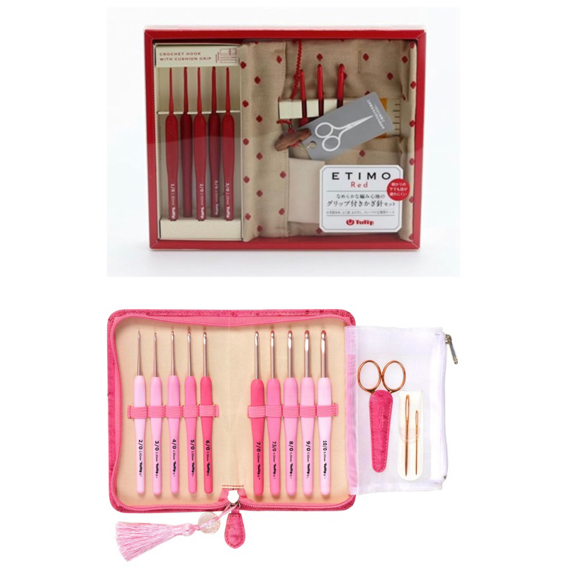 現貨 出清日本Tulip Etimo廣島紅色鉤針組 /粉紅漸層玫瑰鉤針組鉤針工具組