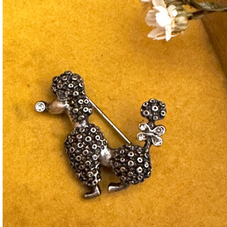 30908法國古董胸針貴賓狗造型French antique brooch, poodle shape