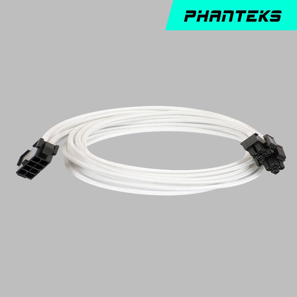 Phanteks 追風者PH-CB8P_WT白色8至8（4 + 4）針電源延長線500mm