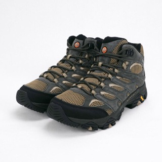 【MERRELL 美國】男 MOAB 3 MID GORE-TEX 中筒健行鞋 鐵灰/袋棕 登山鞋 ML036251