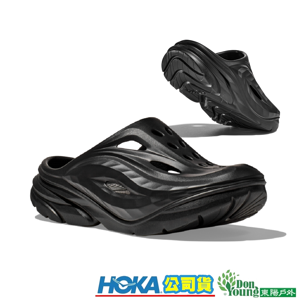 【HOKA 】HO1147951BBLC 中性款 U Ora Recovery Mule恢復拖鞋 黑