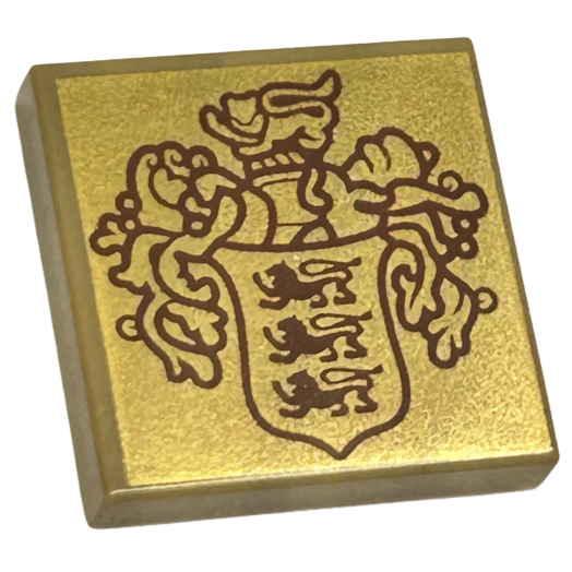 LEGO 樂高 深沙色 印刷 金屬金 帶有紅棕色迪士尼城堡徽章 3068bpb2262