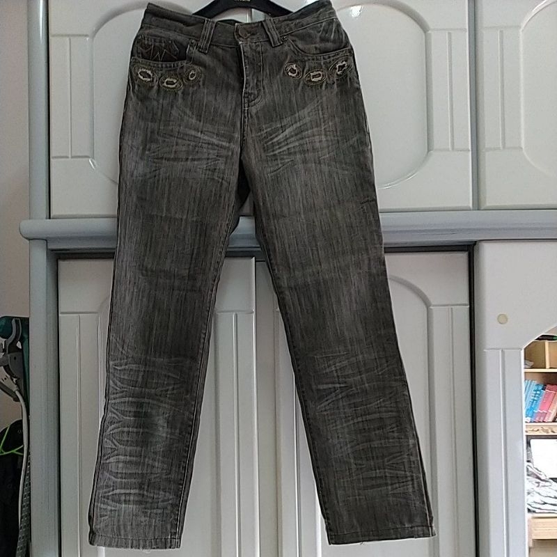 STOCKTON咖啡色系中腰牛仔褲（腰圍40cm)