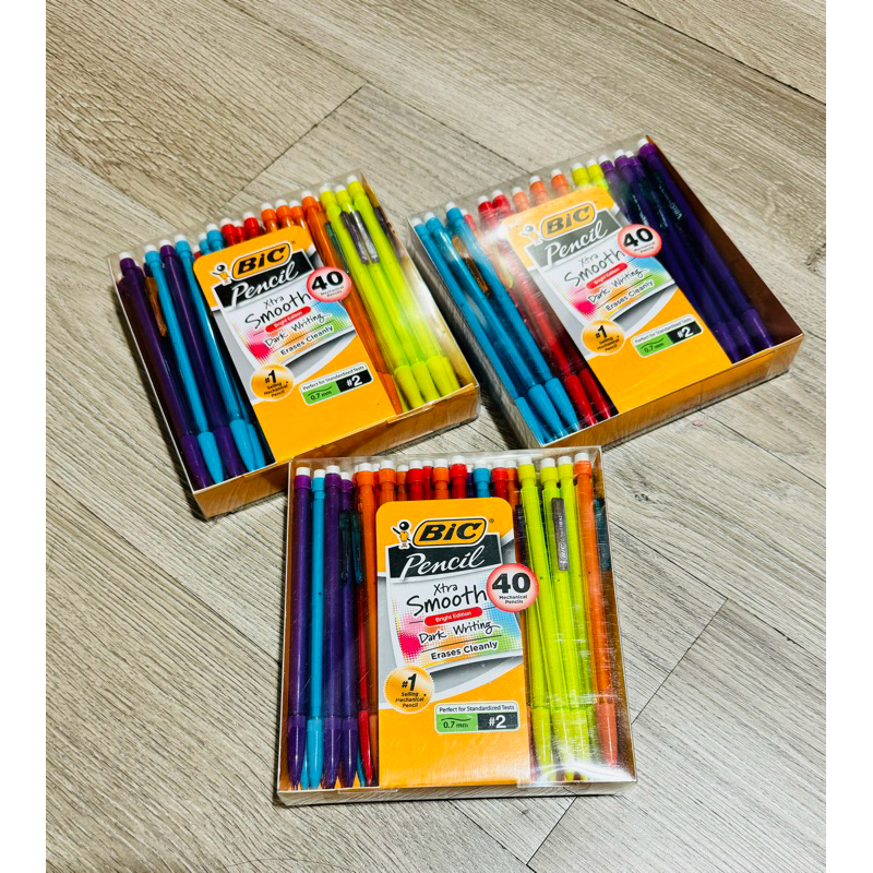🇺🇸（現貨）盒售40支入 BIC Xtra-Smooth 自動鉛筆 附橡皮擦 明亮版 0.7mm 糖果配色