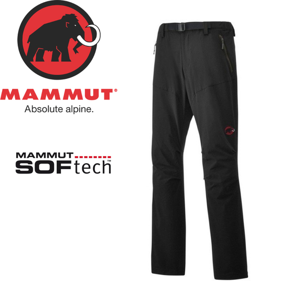 ［二手］Mammut 長毛象 SOFtech TREKKERS Pants 男 黑L #1020-09760 快乾軟殼褲