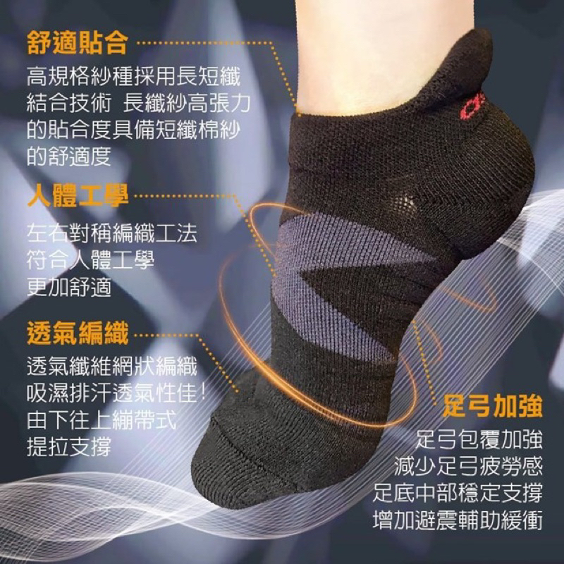 ASEDO台灣亞斯多 石墨烯黑科技繃帶足弓襪