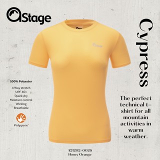 【AStage 加拿大】Cypress T-Shirt 透氣快乾短袖排汗運動上衣 女 蜂蜜橘 (A21202-0026)