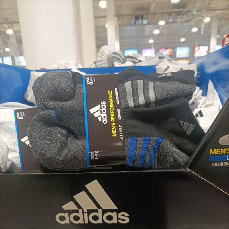 &lt;&lt;阿樂拍賣&gt;&gt; Adidas 男運動短襪6入組 黑 襪子 運動襪 好市多 代購 costco