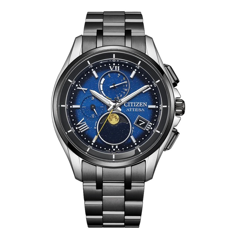 CITIZEN 星辰 星空藍 限量 月相 超級鈦 光動能電波萬年曆手錶 BY1007-60L