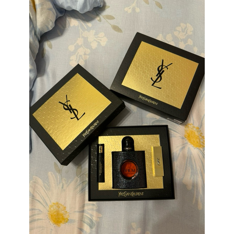 YSL黑鴉片女性淡香水三件組禮盒Yves Saint Laurent Black Opium