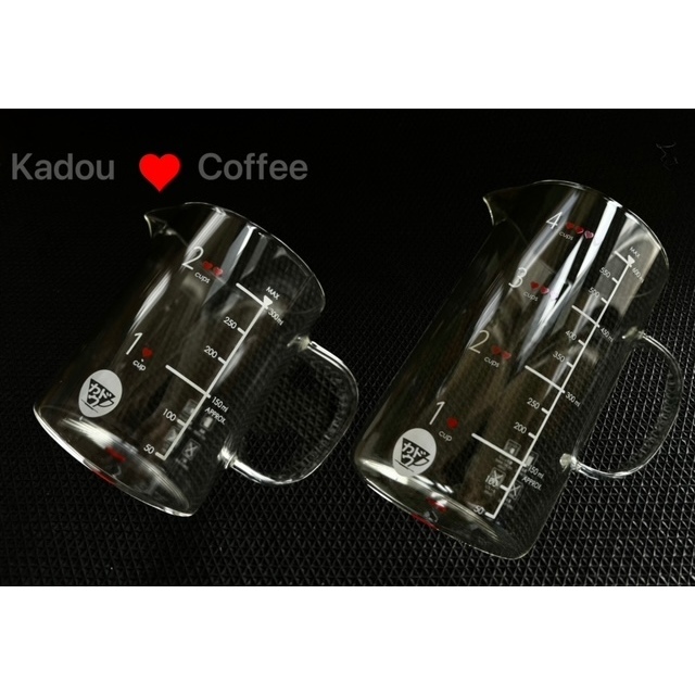 KADOU 小心點咖啡壺 量杯式耐熱玻璃刻度下壺 350cc/600cc 星芒濾杯咖啡壺