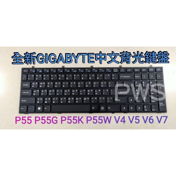 全新 GIGABYTE 技嘉 P55G P55K P55W V4 V5 V6 P55 背光 中文鍵盤6-80 W6700