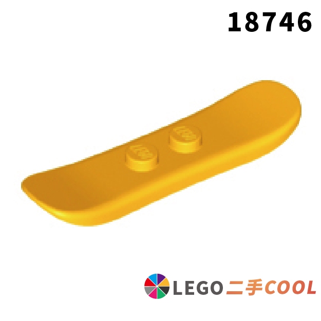 【COOLPON】正版樂高 LEGO【二手】人偶配件 Snowboard 滑雪板 滑板 18746 亮淺橘