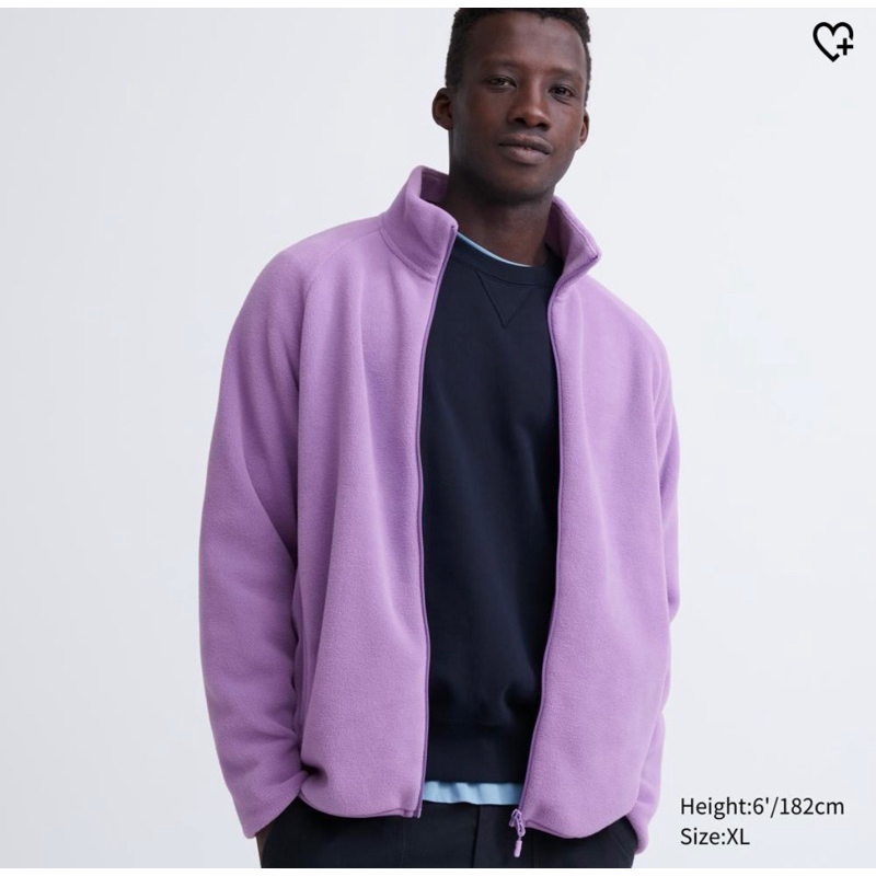 《全新》男子 🇯🇵 UNIQLO 刷毛外套 / 顏色：紫 / 尺寸： XXL （ 送一雙運動襪 ）