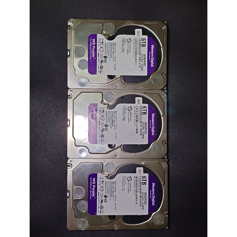 [故障品] 3顆一起賣 6TB WD 紫標 3.5吋 SATA 監控硬碟 WD60PURZ