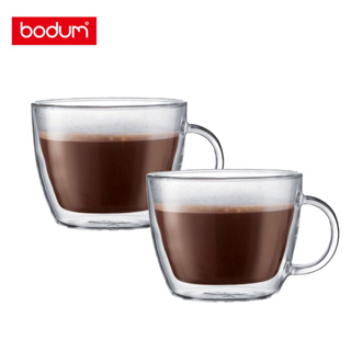 【丹麥bodum】bistro 雙層玻璃拿鐵杯兩件組 450cc-2入｜咖啡杯 水杯 最高可耐176度C♥輕頑味