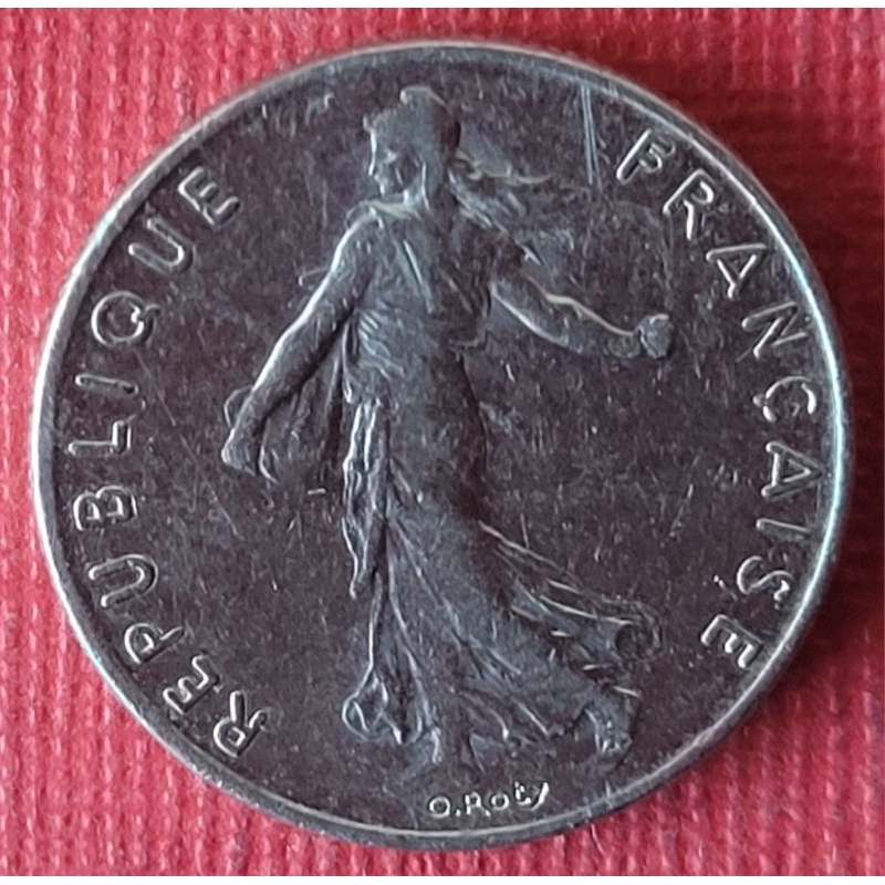 914法國1993年播種女神1／2法郎錢幣乙枚。