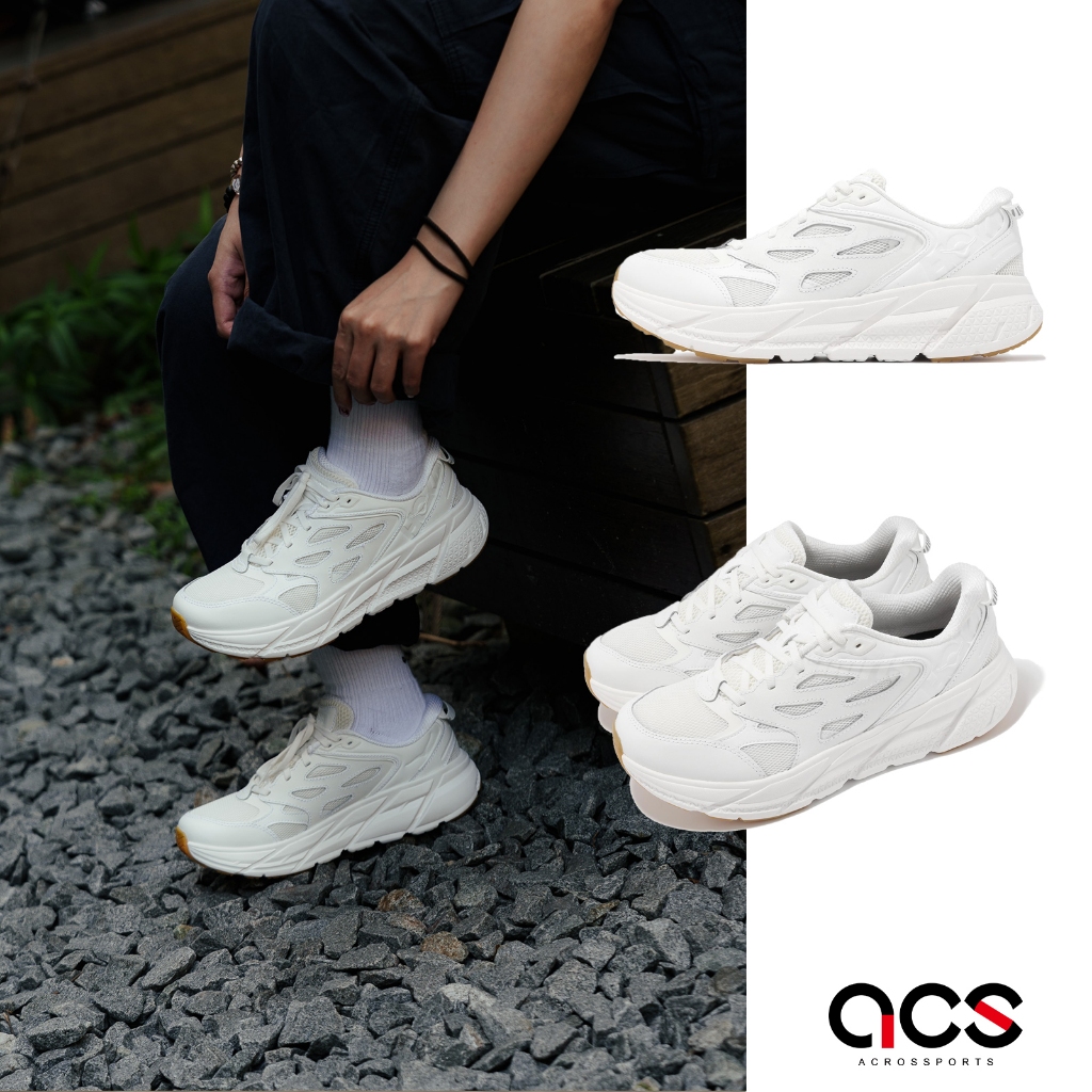 Hoka 休閒鞋 Clifton L Athletics 穿搭 白 皮革 男鞋 女鞋 ACS 1160050WWH