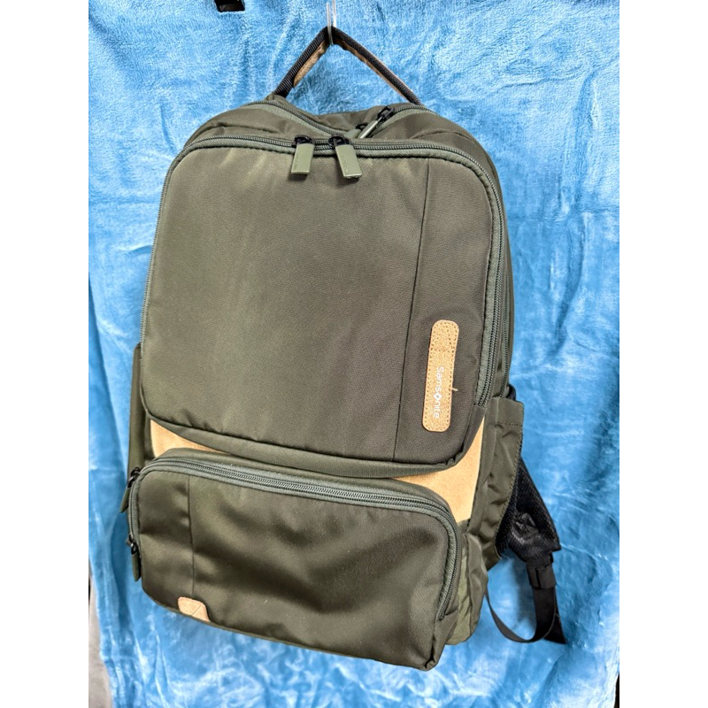 <二手> samsonite 軍綠色 商務 電腦 後背包