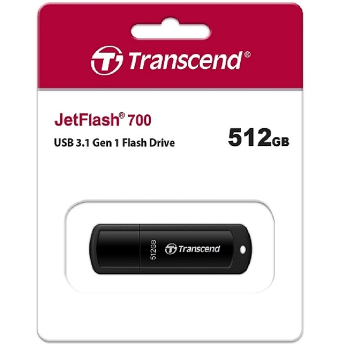 創見 Transcend JetFlash700 512G 黑色 USB3.1 隨身碟-富廉網