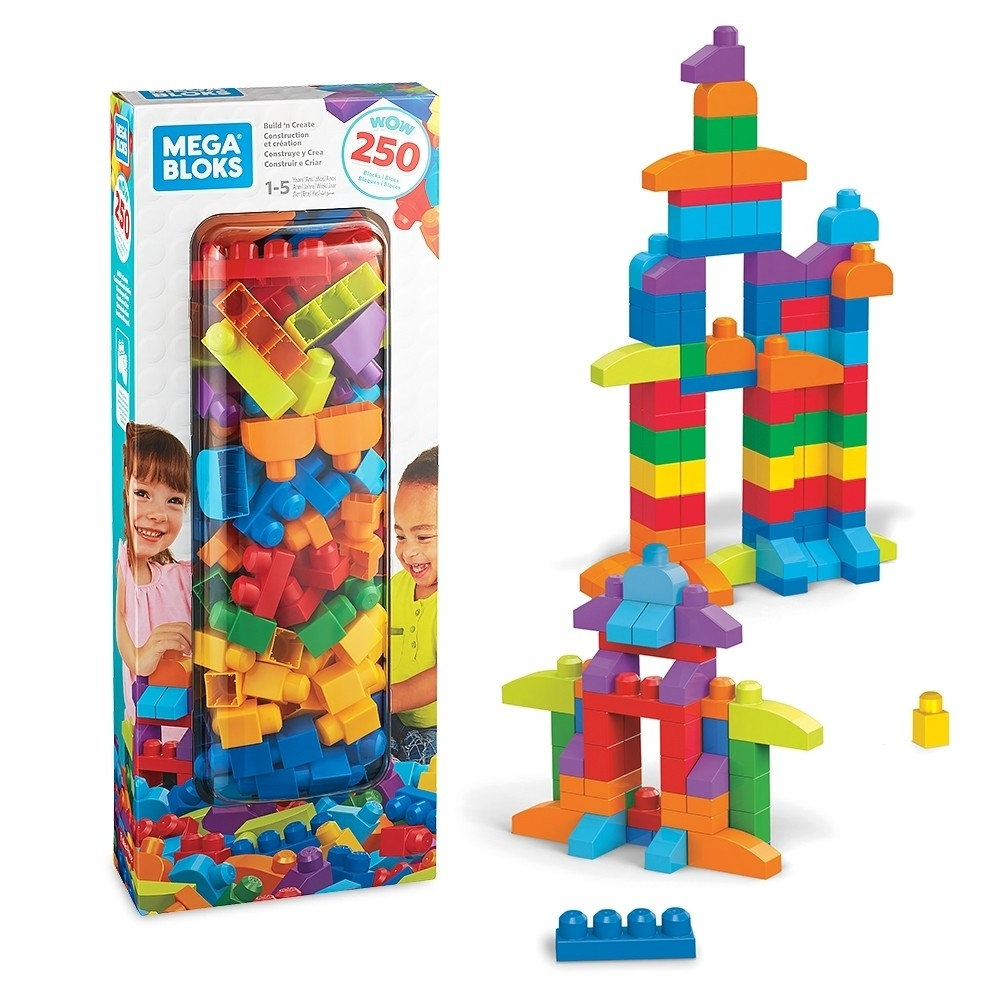 【Fisher price 費雪美高】MEGA BLOKS 積木 250片積木組 兒童玩具 玩具 疊疊樂