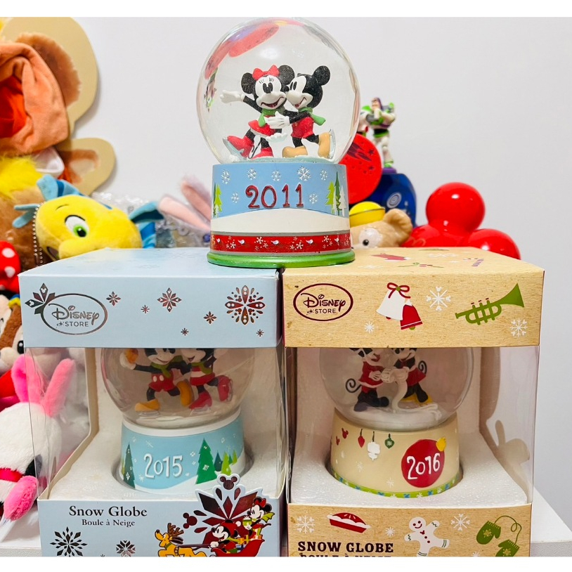 日本迪士尼 水晶球 聖誕節 米奇 米妮 2011 2015 2016 商店 擺飾