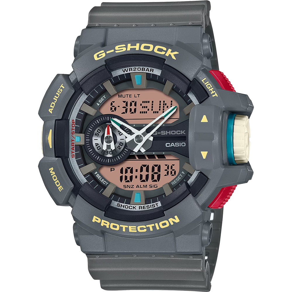 CASIO 卡西歐 G-SHOCK 復古色彩雙顯手錶 GA-400PC-8A