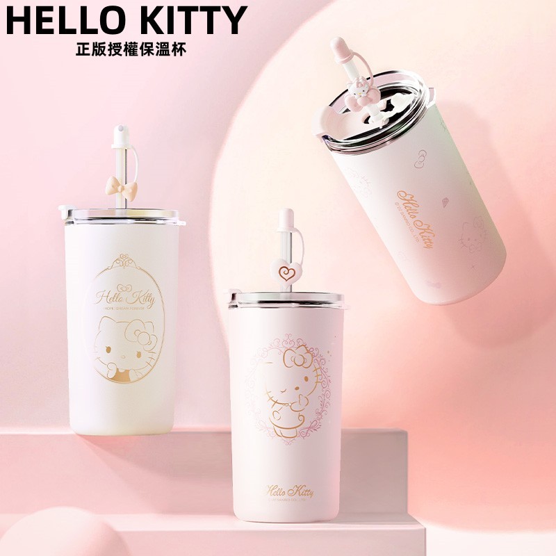 雅祁【新北現貨】HELLO KITTY 不鏽鋼保溫杯 咖啡杯 冰霸杯 環保杯 保冰杯 吸管杯 露營杯 隨行杯 水杯