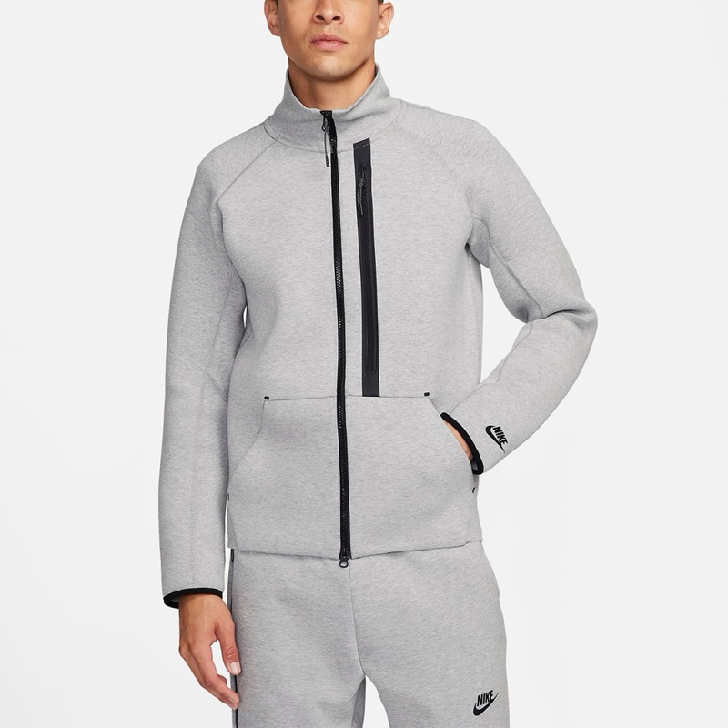 Nike 外套 NSW Tech Fleece OG Jacket 男款 灰 黑 修身 立領 經典 胸前口袋