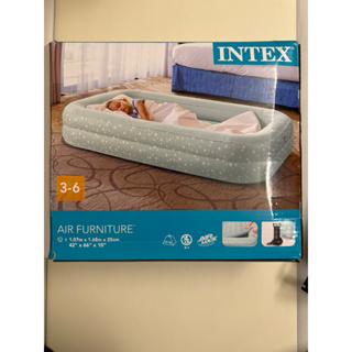 【INTEX】安全防滾落兒童植絨充氣床（含電動幫浦、床墊一組）全新盒損品自己來土城拿3200
