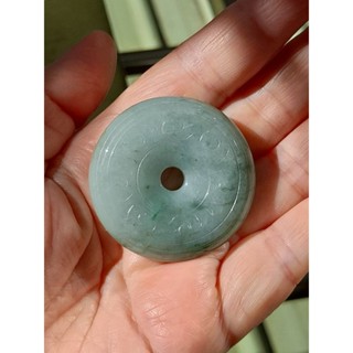 【金龍翡翠】飄綠花【平安扣16】平安玉/緬甸玉翡翠<A貨>玉石