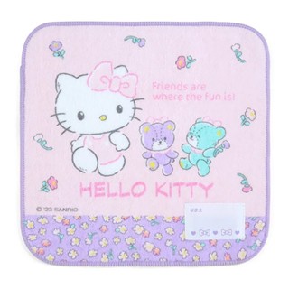 Sanrio 三麗鷗 滿版棉質方巾 純棉手帕 Hello Kitty 花朵 941514