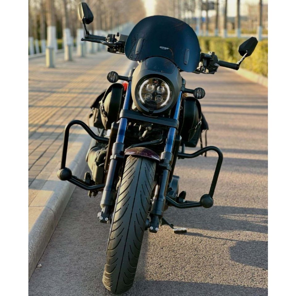 Rebel 1100T頭燈整流罩套件 適用於 Honda 叛軍1100改裝黑色頭燈整流罩 rebel500S