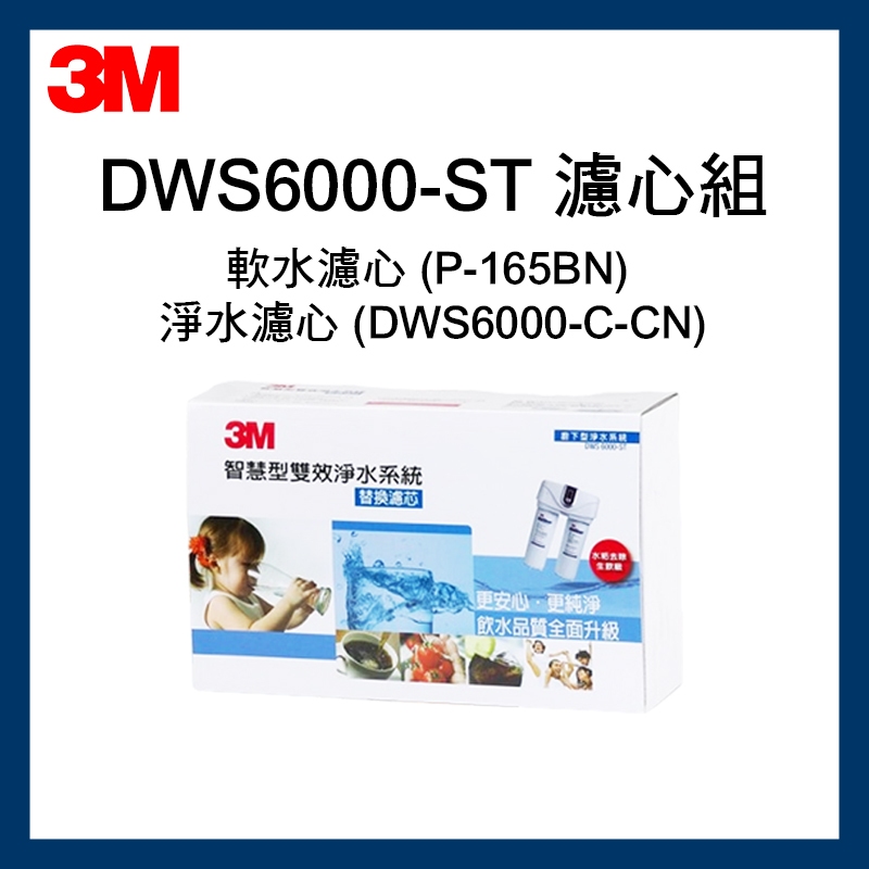 DWS6000智慧型雙效淨水系統-替換濾芯組合 P-165BN+DWS6000-C-CN專用兩道濾心