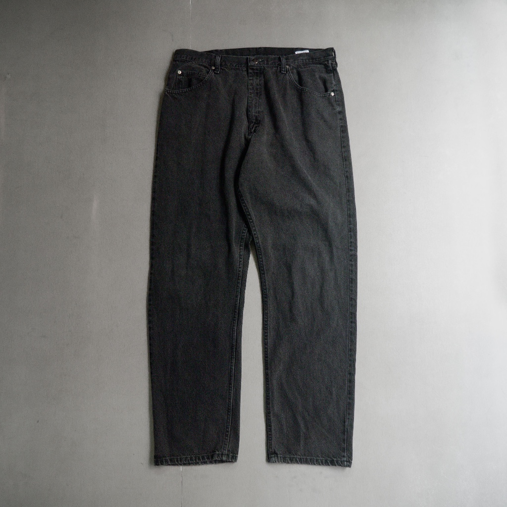 《白木11》 90S WRANGLER DENIM PANTS 美國 黑色 刷色 水洗 丹寧 直筒 長褲 B