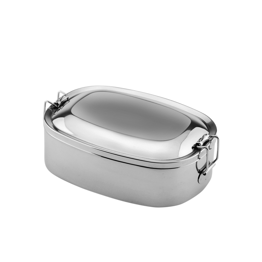 【潔豹】16CM 康潔橢圓便當盒 700CC【304不銹鋼 餐盒】