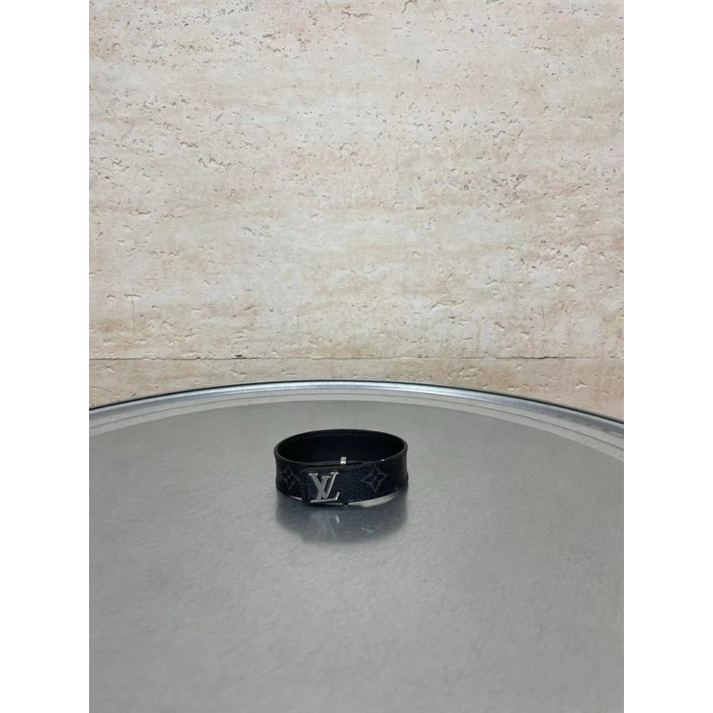 《二手寄賣》Louis Vuitton LV黑色老花皮手環