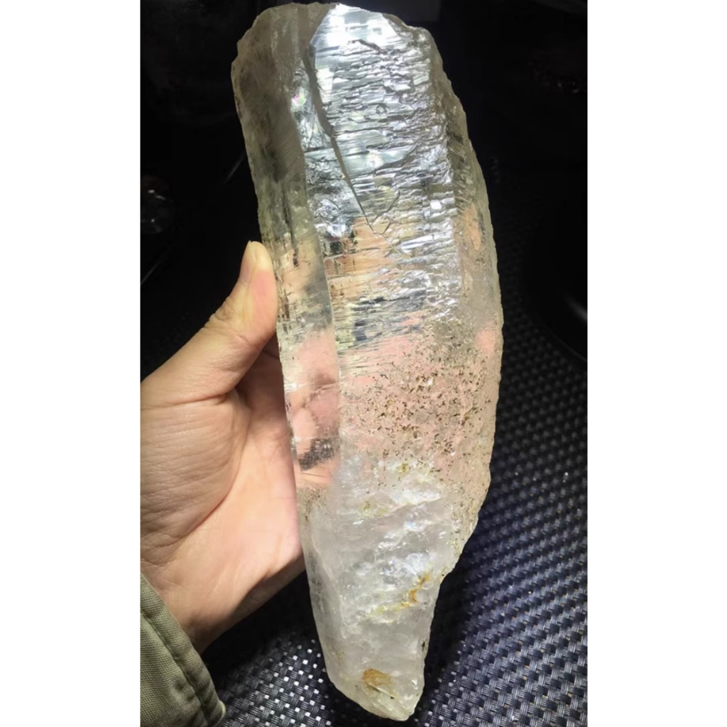 1.55kg天然白水晶涅槃骨幹原石擺飾晶體通透溶蝕水晶寶石一物一圖