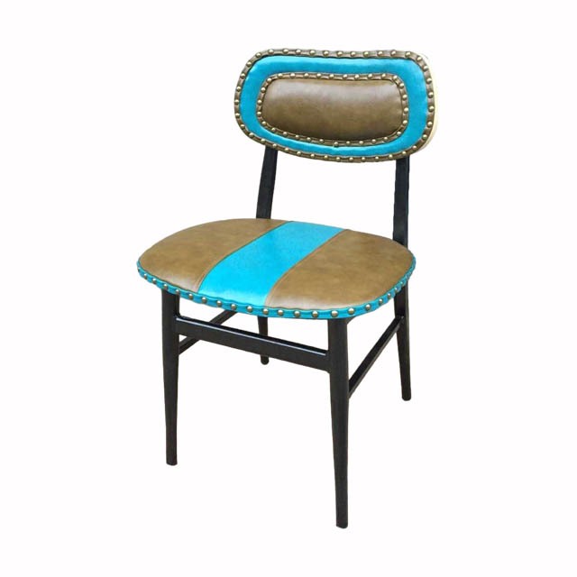 LOFT 美式 工業風 搖滾鉚釘 普普風 混色 小蝴蝶椅 餐椅 鐵管版 CH054
